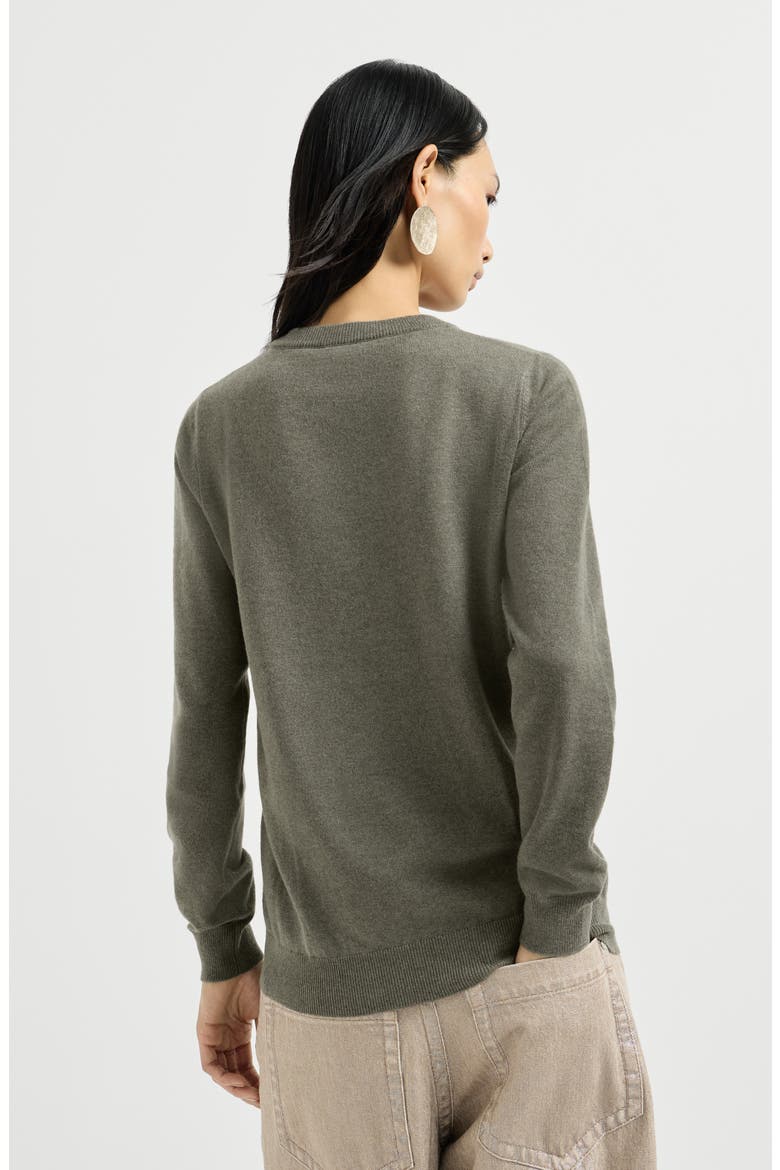 Cashmere sweater with monili, Alternate, color, Origano