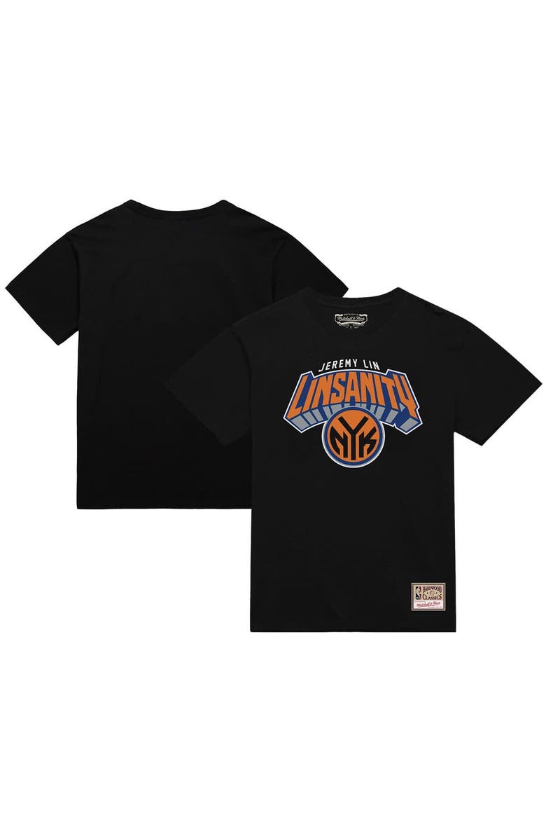 Mitchell & Ness Men's Mitchell & Ness Jeremy Lin Black New York Knicks Linsanity Logo T-Shirt, Main, color, Black
