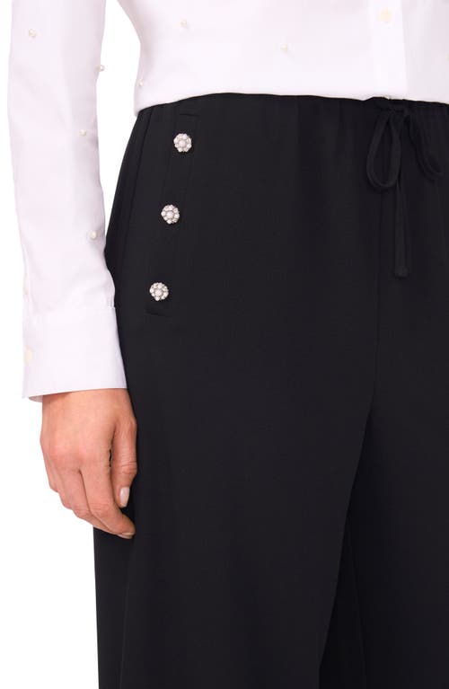Cece Pull-on Wide Leg Drawstring Pants In Black