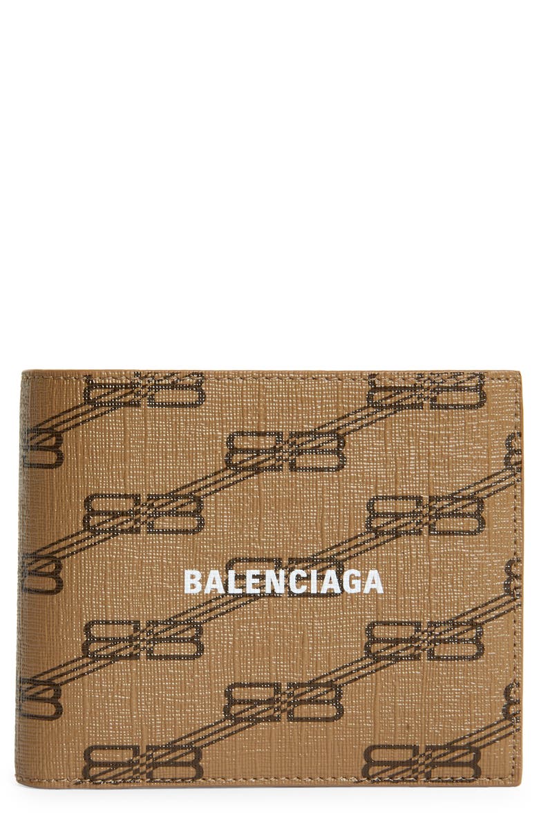 Balenciaga Signature BB Monogram Square Coated Canvas Bifold Wallet, Main, color,