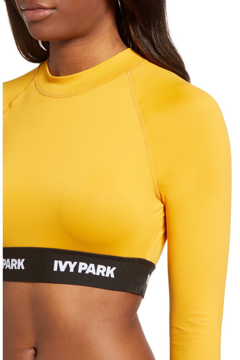 Logo Tape Crop Top, Alternate, color, GOLDEN ORANGE