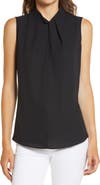 Ming Wang Twist Neck Sleeveless Top