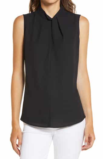 Ming Wang Twist Neck Sleeveless Top