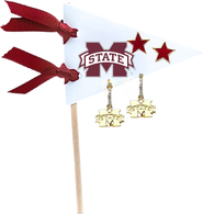 Color Shout Mississippi State University Pennant Pair Earring Set