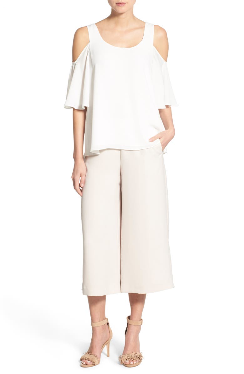 Chelsea28 Chiffon Cold Shoulder Top, Main, color,