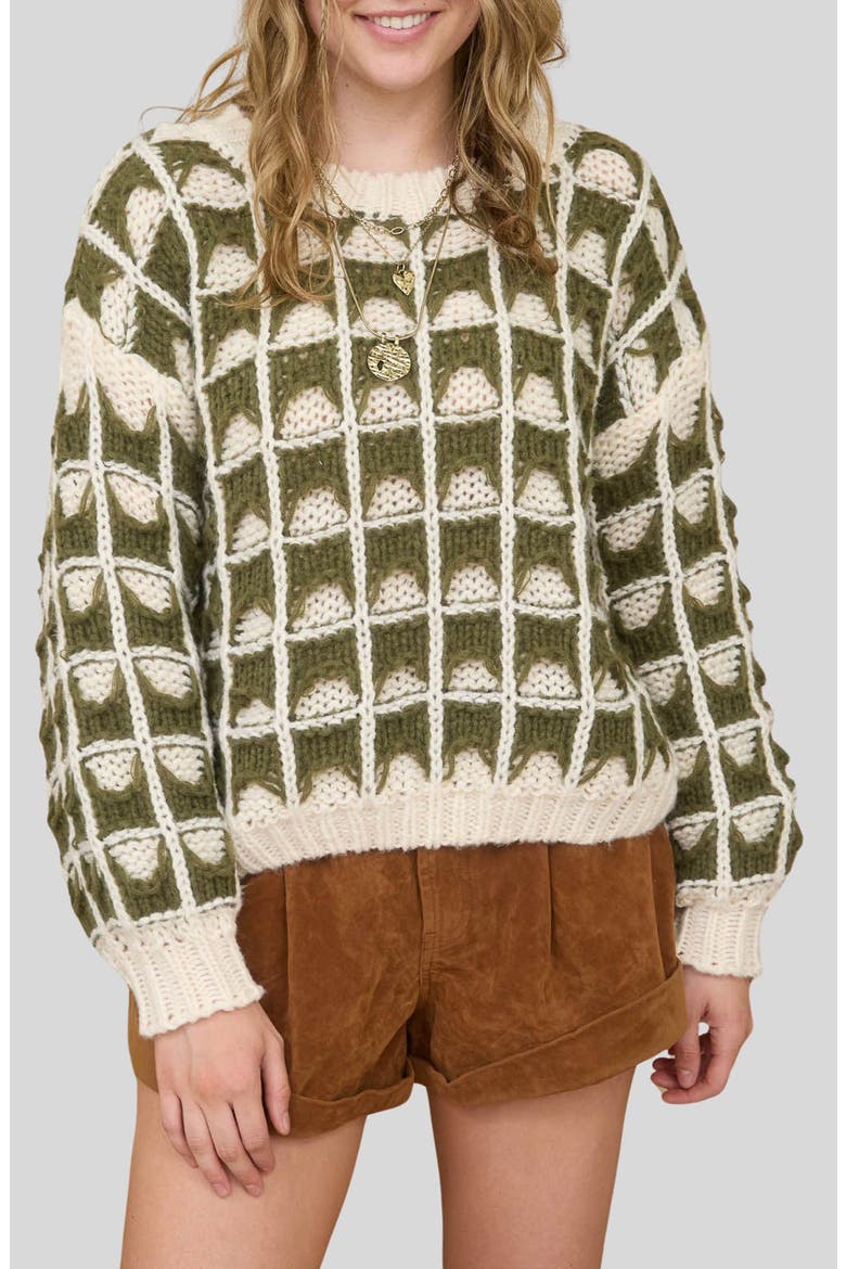 Open Stitch Sweater, Main, color, OLIVE