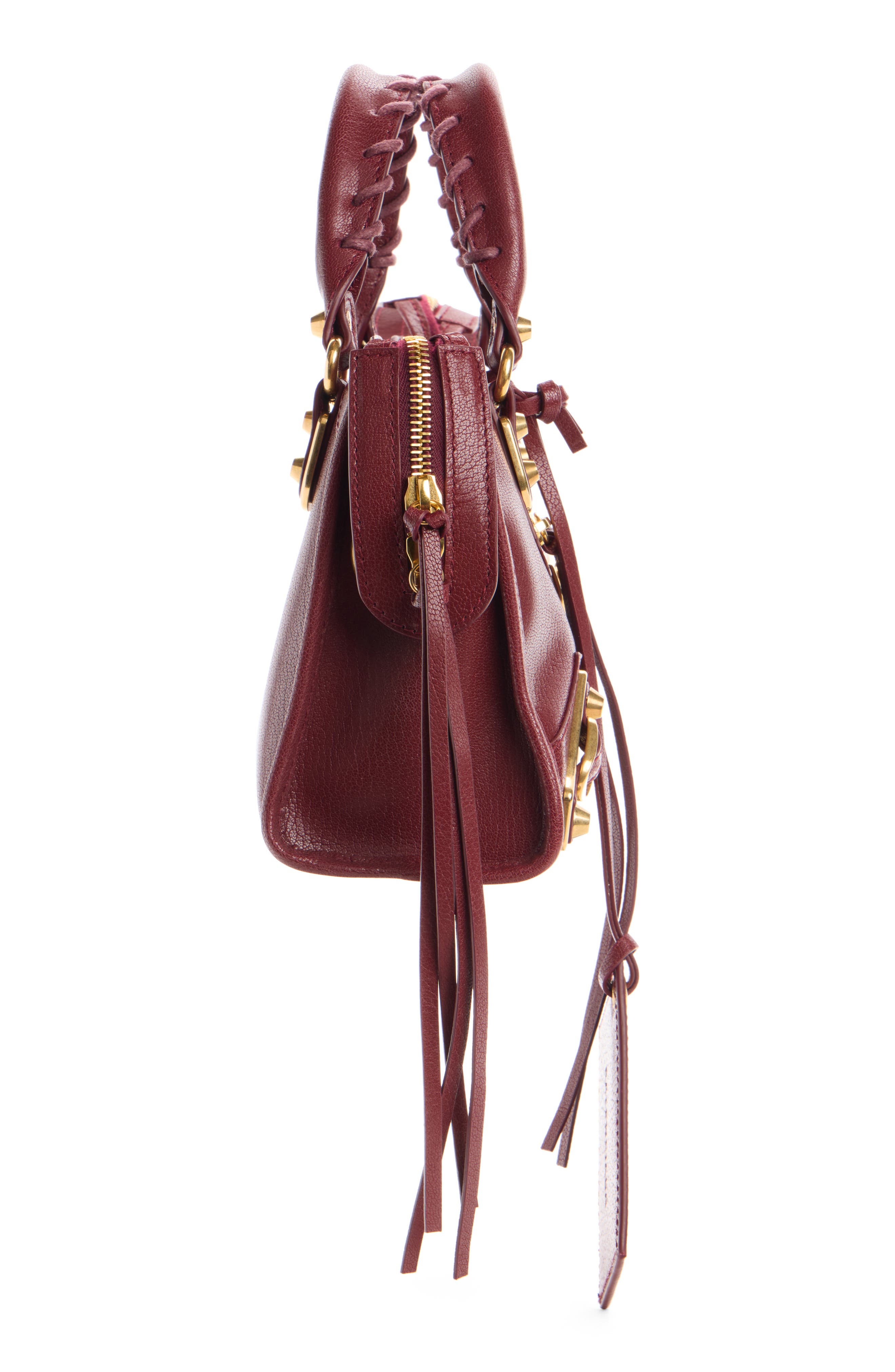 Mini Le City Uptown Leather Top Handle Bag, Alternate, color, 6259 RUBY