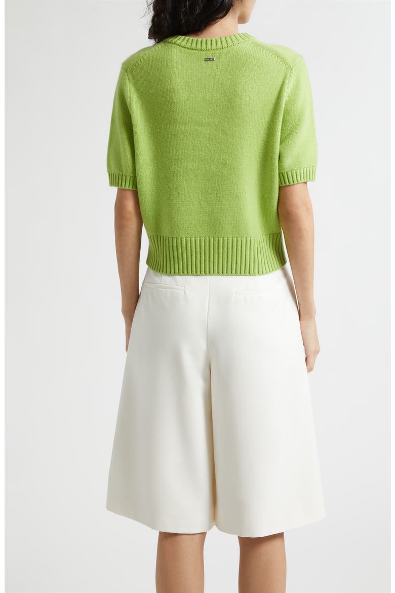 Elsie Short Sleeve Wool & Cashmere Sweater, Alternate, color, LIME