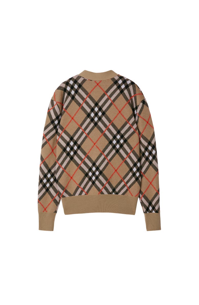 Burberry Check Wool Mohair Blend Cardigan, Alternate, color, Sand
