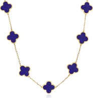 The Lovery Fine Jewelry Large Lapis Clover Necklace