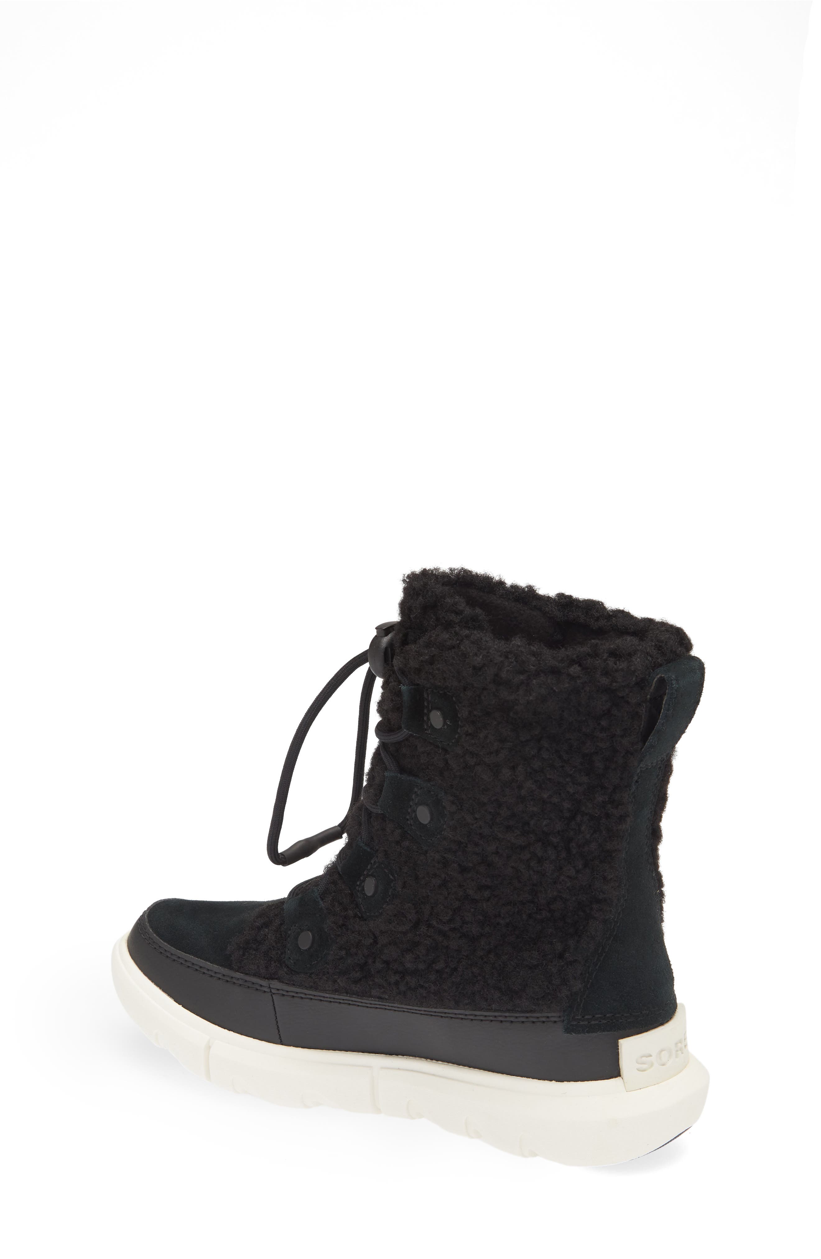 SOREL Kids' Explorer Faux Shearling Waterproof Boot, Alternate, color, 