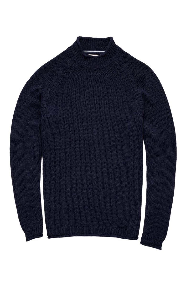 Surfside Supply Co. Stu Raglan Rollneck Sweater, Alternate, color, Navy