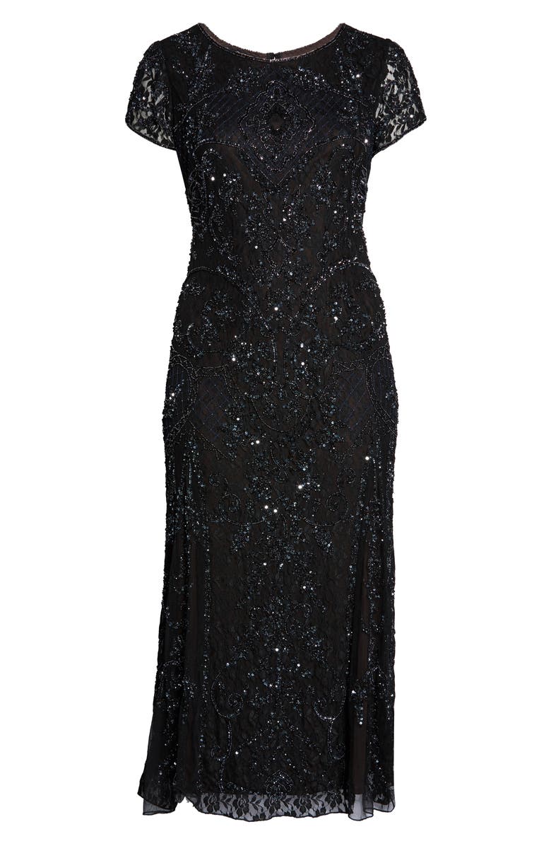 Pisarro Nights Embellished Lace A-Line Dress, Alternate, color, 