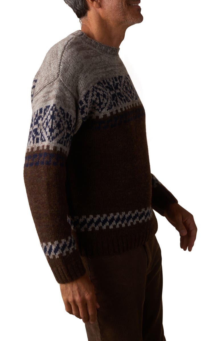 The Normal Brand Fair Isle Wool Blend Crewneck Sweater, Alternate, color, Brown Multi