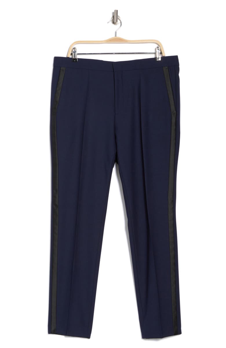 HUGO Hesten Wool Blend Pants, Alternate, color, Navy