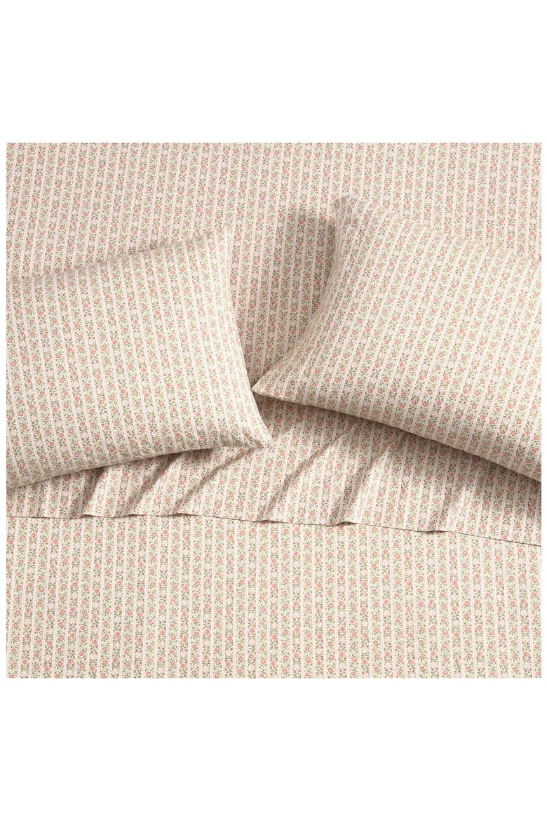 Marta Stripe Cotton Percale Sheet Set, Alternate, color, PINK