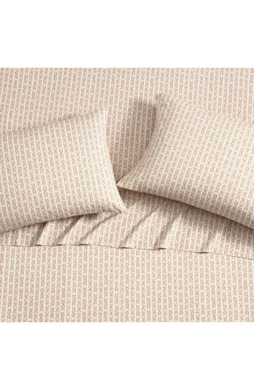 Laura Ashley Marta Stripe Cotton Percale Sheet Set In Pink