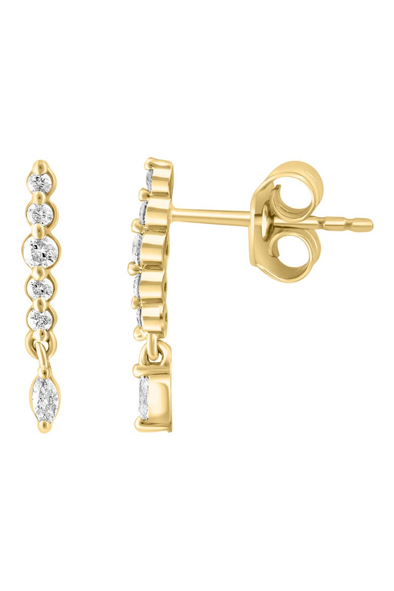 Diamond Drop Earrings, Alternate, color, SILVER/ 18K GOLD/ DIAMOND