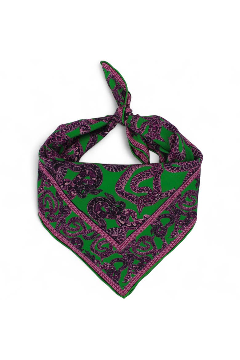 Silk Snake Scarf, Main, color, Magenta x jade
