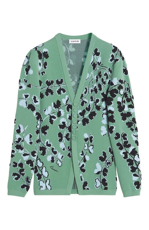 Lanvin Tailored Jacquard Cardigan In Vert De Gris
