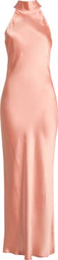 Steve Madden Lara Satin Bias Cut Maxi Dress