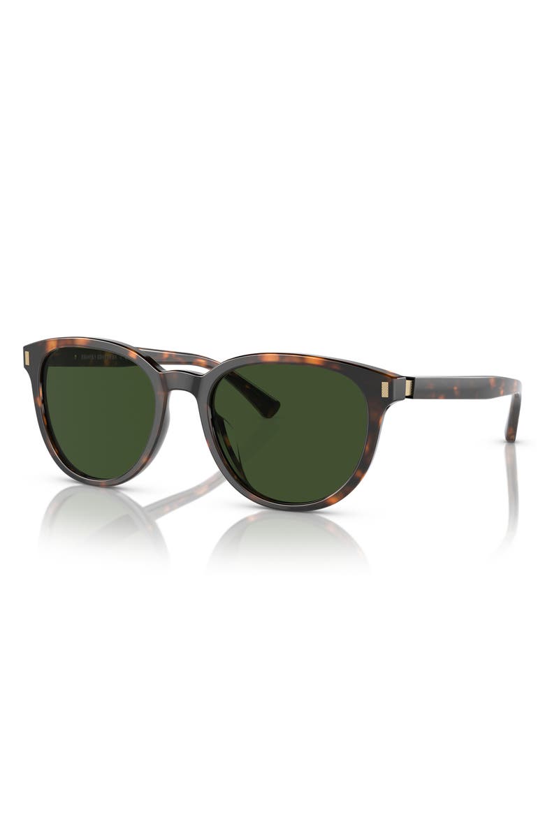Brooks Brothers 55mm Round Sunglasses, Alternate, color, Warm Tort Bio / Dark Green