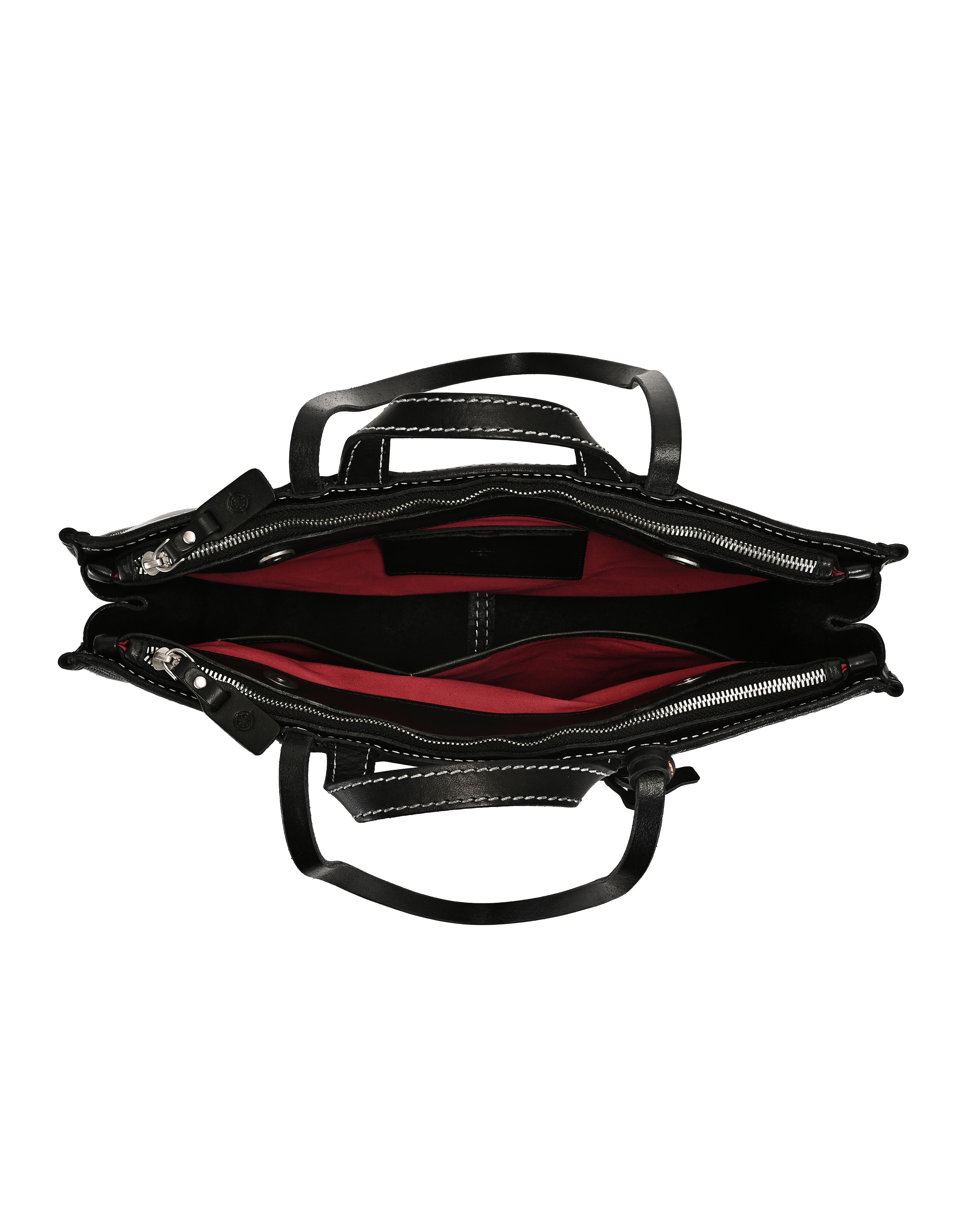 OLD TREND Freesia Genuine Leather Structured Carryall Tote, Alternate, color, Black