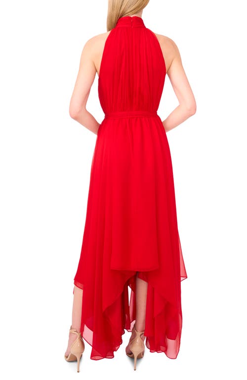 Ted Baker Halter Neck Handkerchief Hem Midi Dress In Red