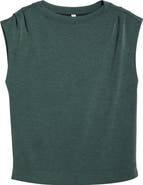 Zella Soft Luxe Knit Gathered Shoulder Top