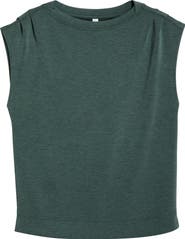Zella Soft Luxe Knit Gathered Shoulder Top
