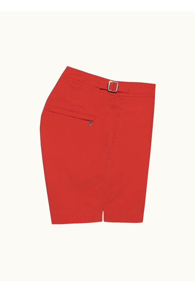Setter Polyamide Shorter-Length Tailored-Fit Swim Shorts, Alternate, color, RESCUE RED