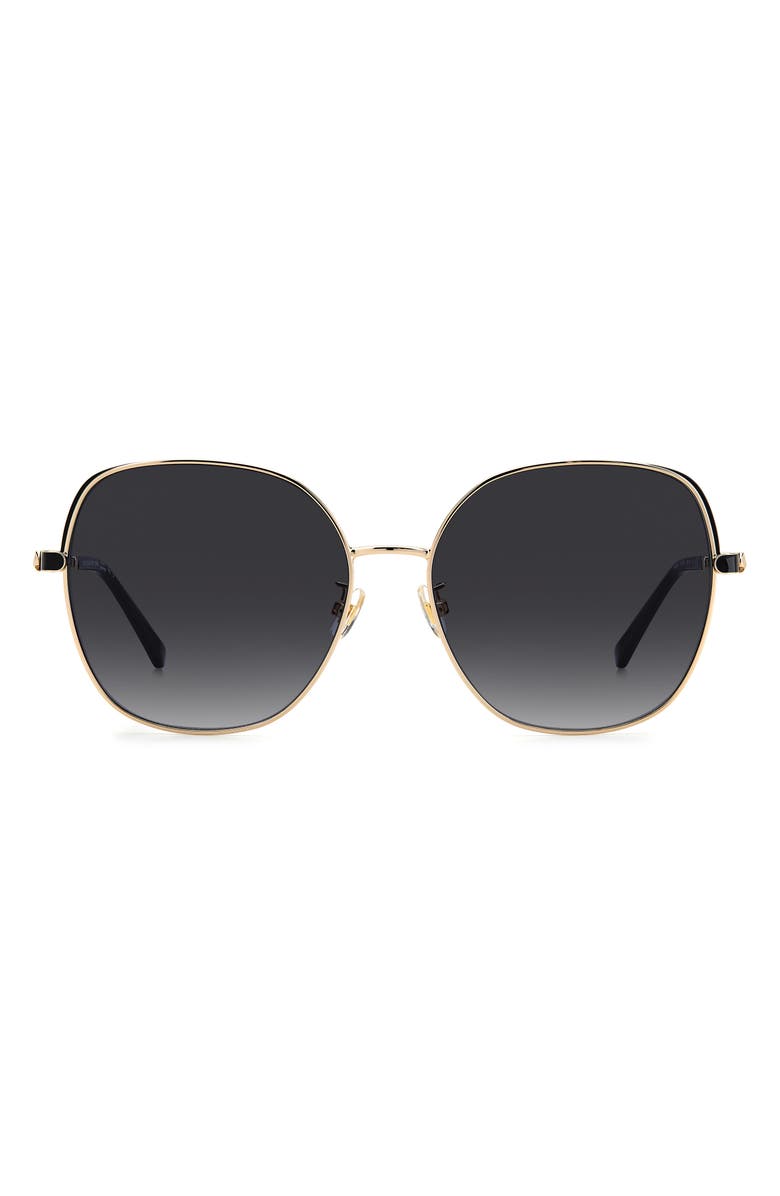 Kate Spade New York 59mm yarafs round sunglasses, Main, color, Gold Black/ Grey Shaded