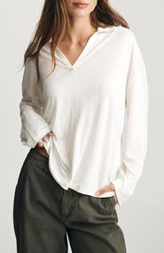 Mavi Jeans Luxe Touch Collar Long Sleeve T-Shirt
