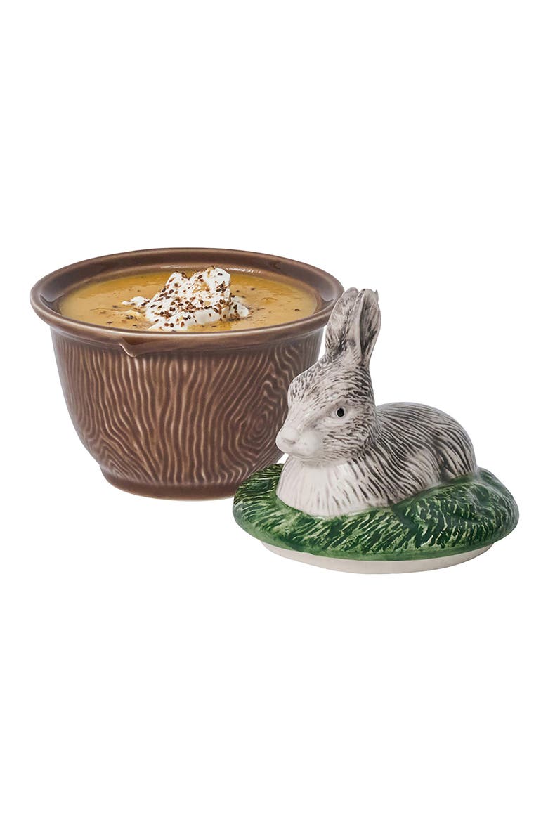 Forest Walk Rabbit Covered Bowl, Alternate, color, MULTI