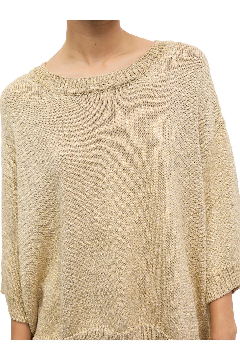 Roella Relaxed Fit Round Neck Sweater, Alternate, color, Gold