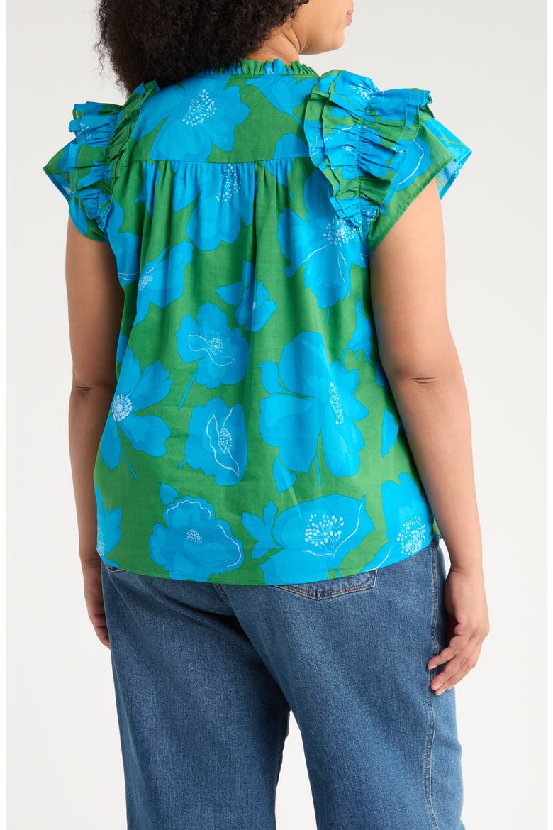 Rori Ramona Ruffle Top, Alternate, color, GREEN/ BLUE/ MULTI