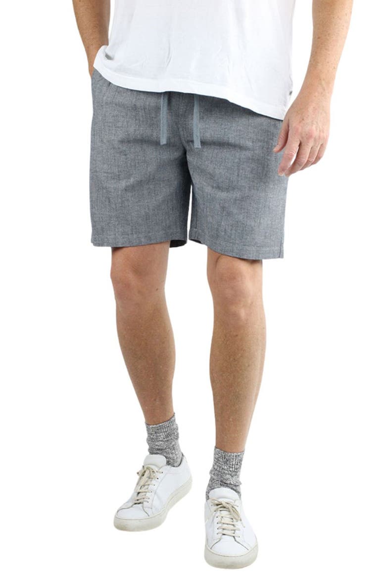 Stretch Chambray Pull-On Shorts, Main, color, GREY
