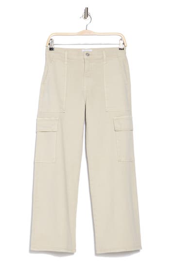 Hudson Jeans Rosalie Cement High-rise Wide Leg Cargo Jean In Cement