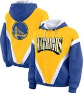 WEAR by Erin Andrews Women's WEAR by Erin Andrews  Gold/Royal Golden State Warriors Color-Block Full-Zip Windbreaker