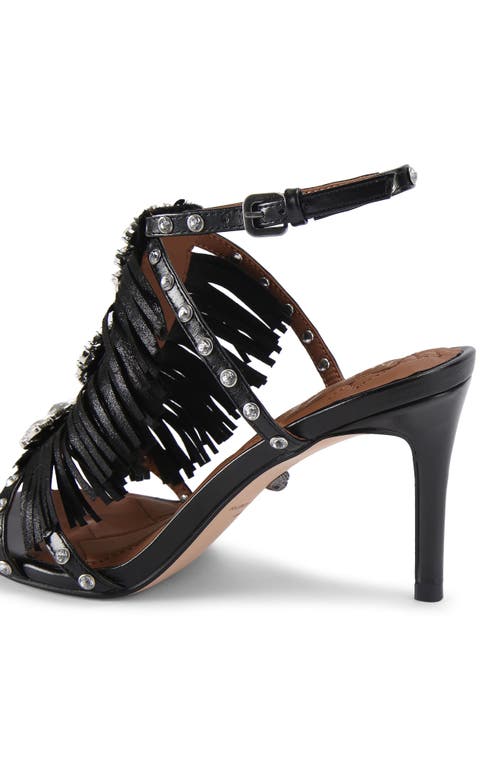 Kurt Geiger London Jewel Fringe Ankle Strap Sandal In Black