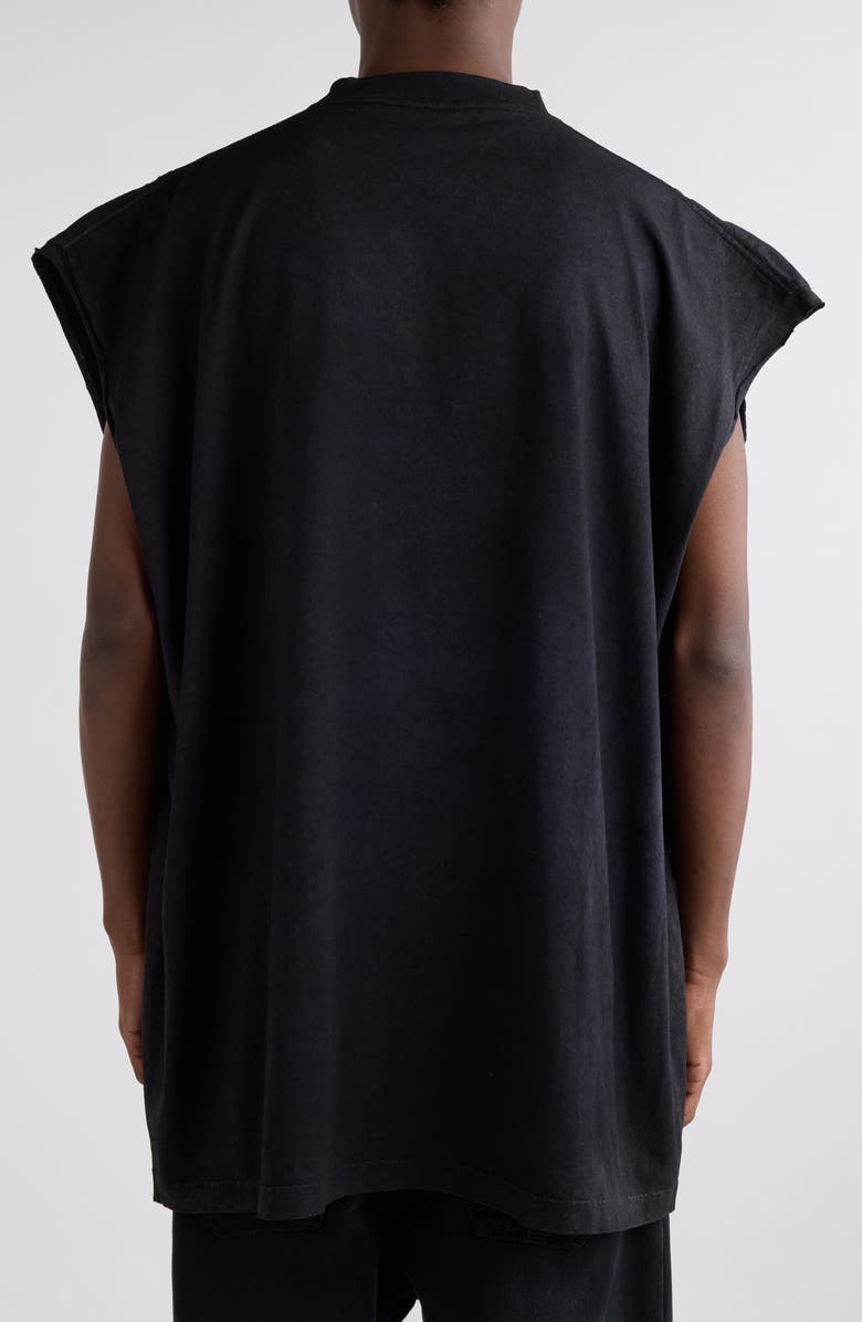 Balenciaga Sleeveless Graphic T-Shirt, Alternate, color, Faded Washed Black