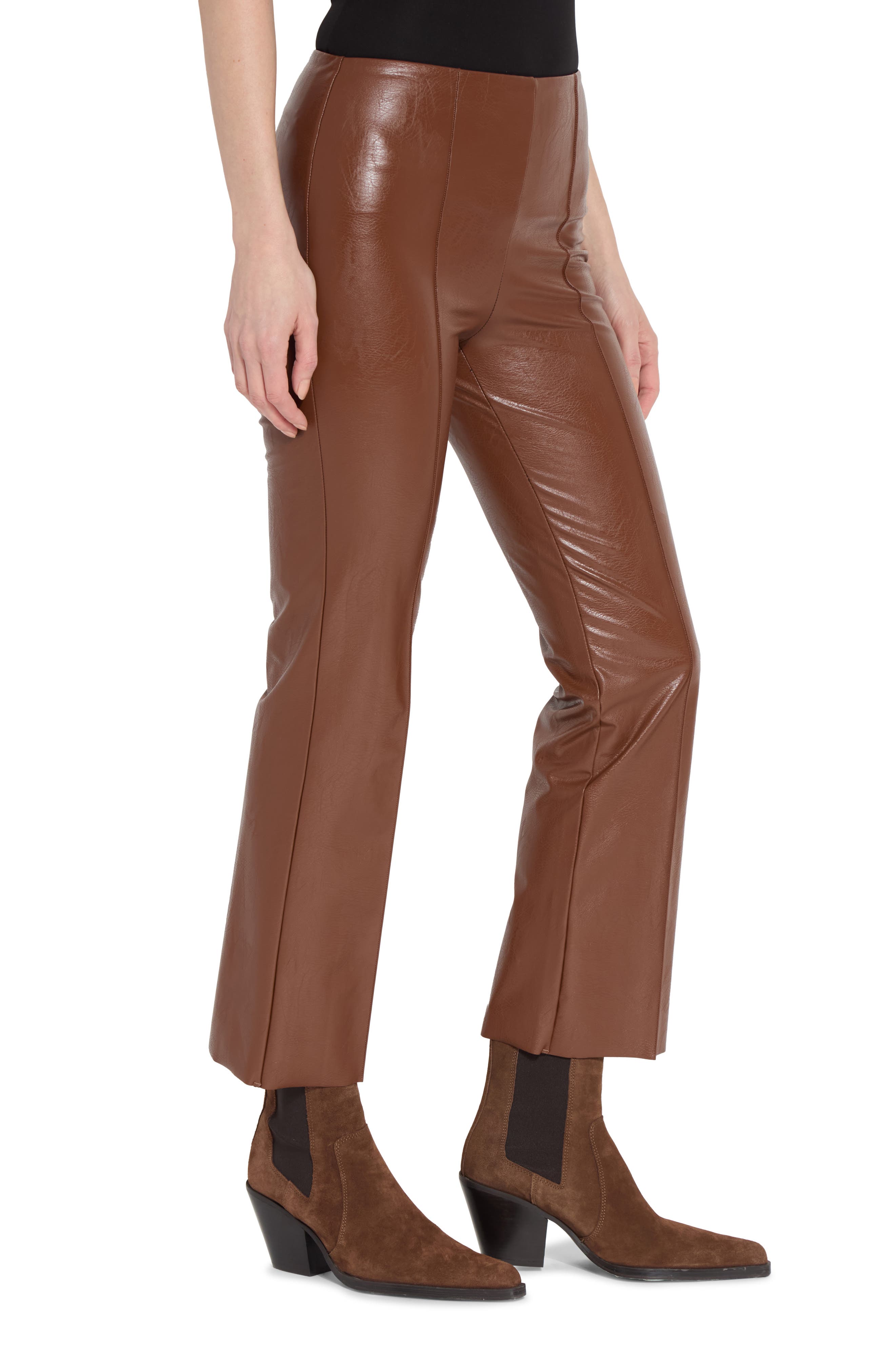 Lysse 'Lyssentials Elysse Faux Leather Ankle Bootcut Pants (Women ...