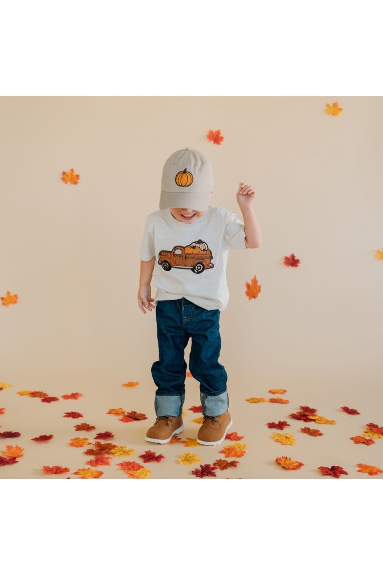 Embroidered Pumpkin Patch Baseball Hat, Alternate, color, Khaki