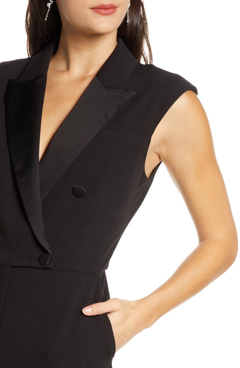 Harlyn Double Breasted Tuxedo Sleeveless Jumpsuit, Alternate, color, 