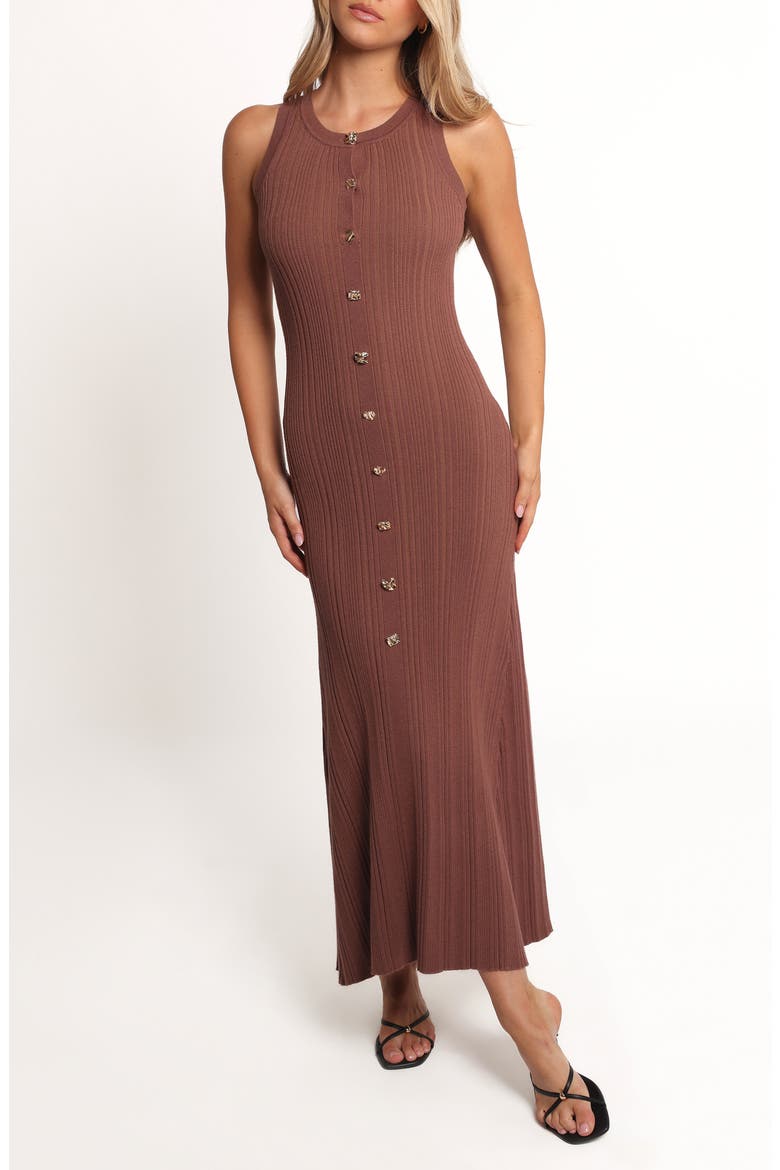 Lyon Maxi Knit Dress, Main, color, CHOCOLATE BROWN