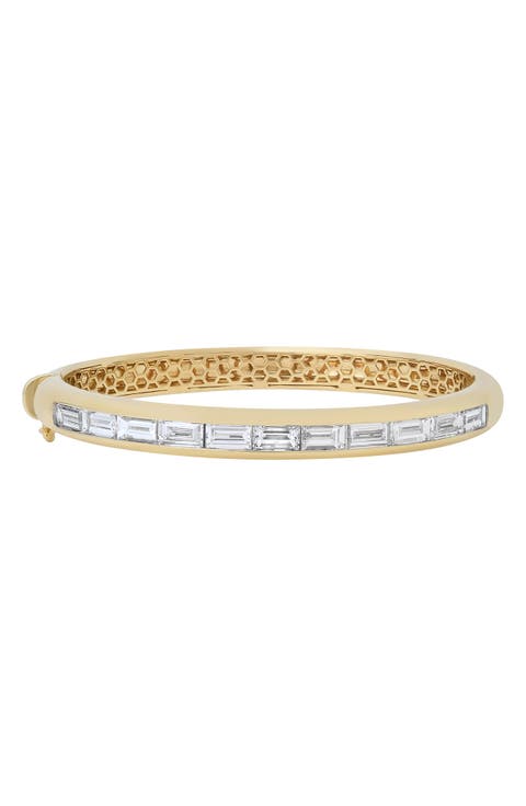 Papua 18k Gold Baguette Diamond Bangle