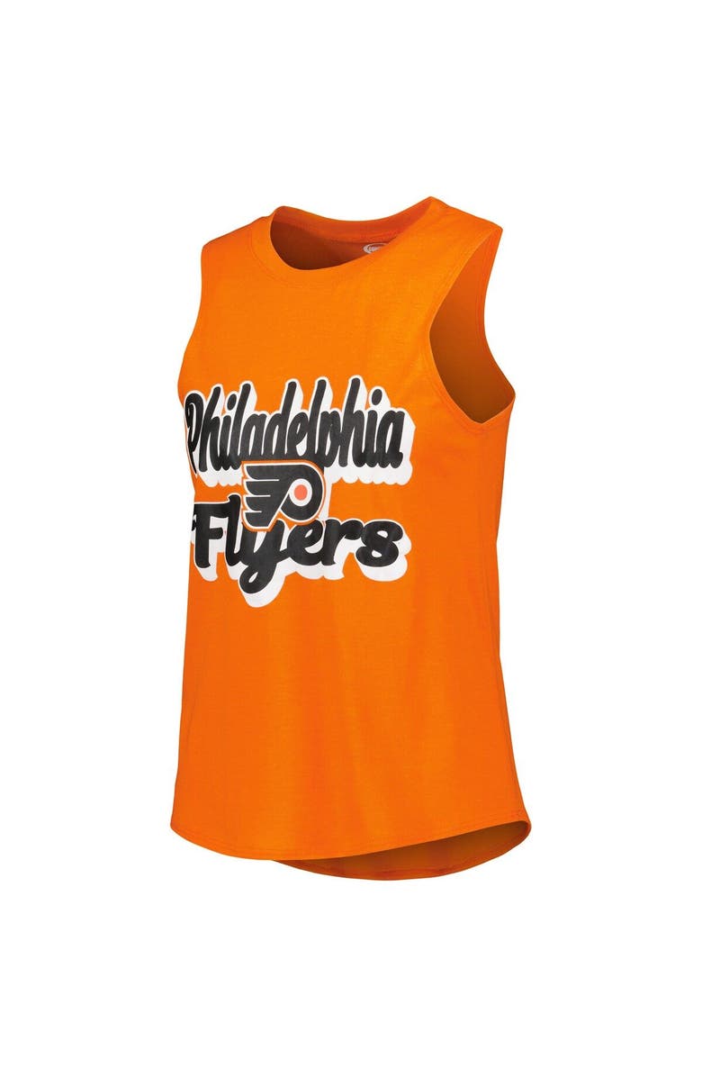 CONCEPTS SPORT Women's Concepts Sport Heather Orange/Heather Black Philadelphia Flyers Meter Muscle Tank Top & Pants Sleep Set, Alternate, color, Black