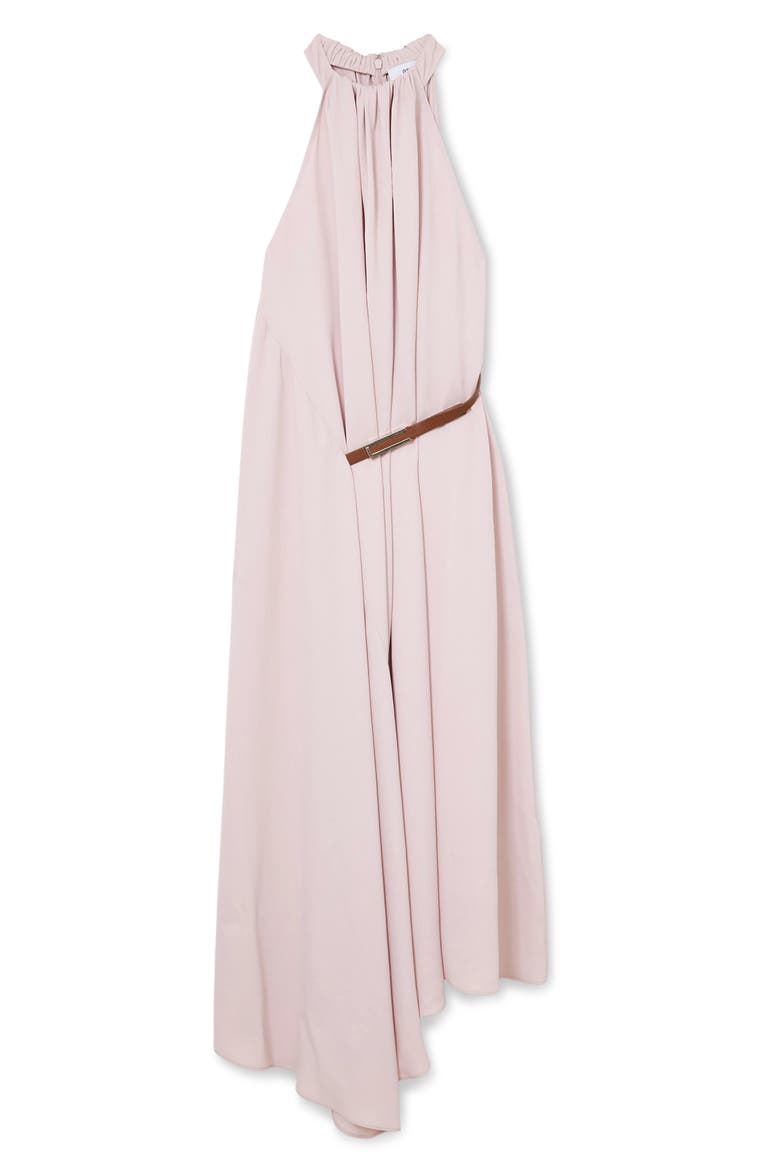 Evie Halter Neck Midi Dress, Alternate, color, PALE PINK