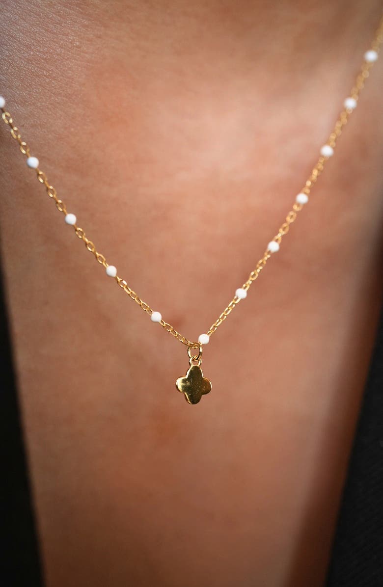 Argento Vivo Sterling Silver Clover Pendant Necklace, Alternate, color, Gold