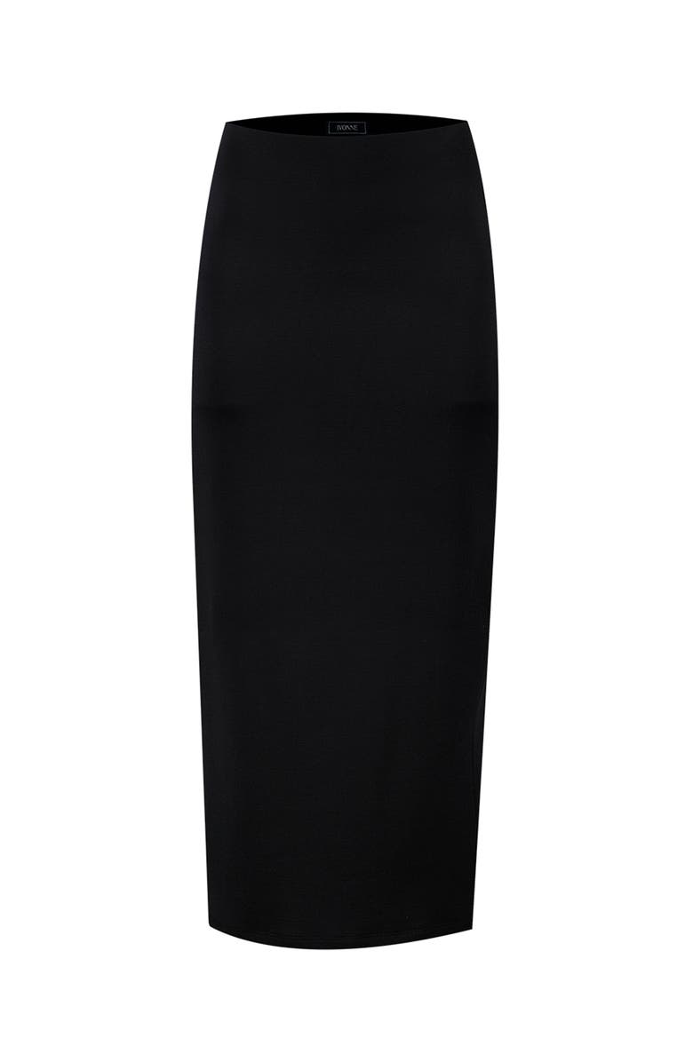 IVONNE Black Midi Skirt, Alternate, color, 